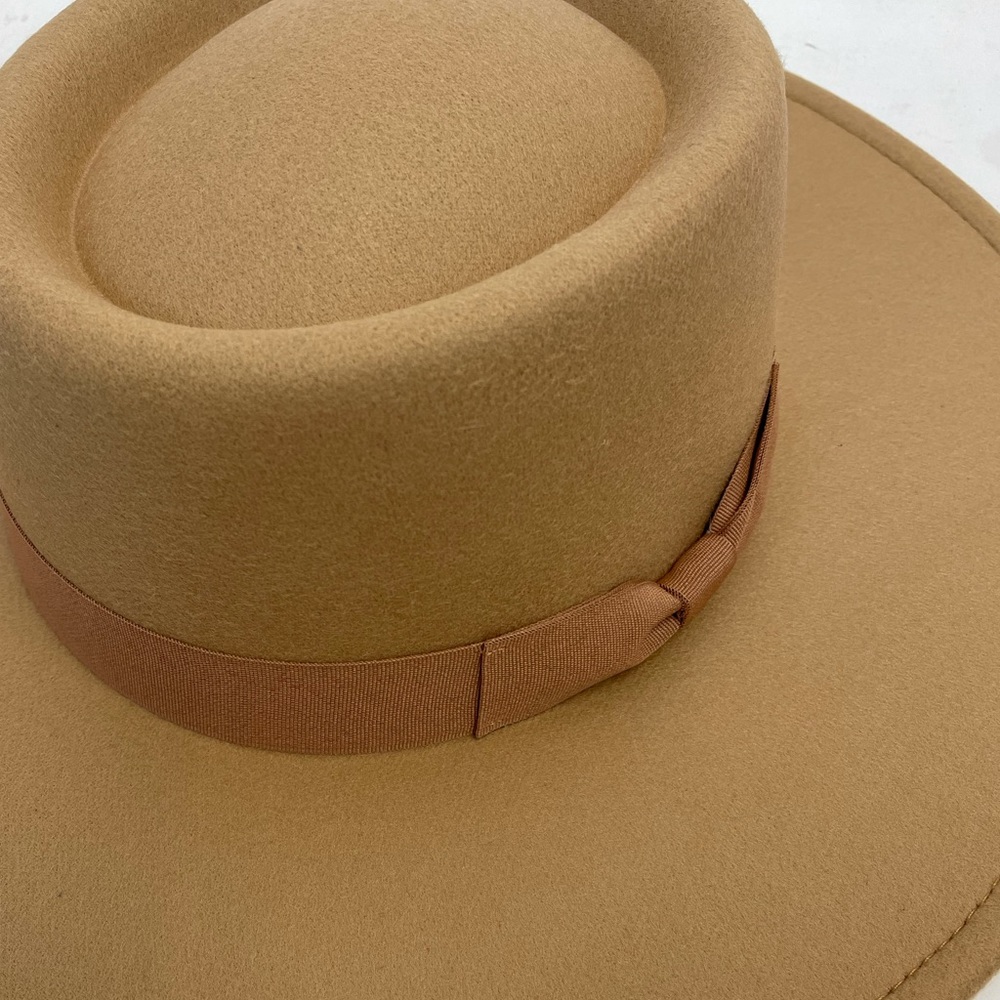 PECAN CAMEL Fedora rancher Felt Hat - Picture 3 of 10